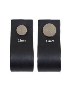 LÄDERHANDTAG raka svart 12 mm skruv m mutter
